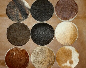 Glacier Wear Genuine Cow Hide Coasters Assorted Colors cwh947