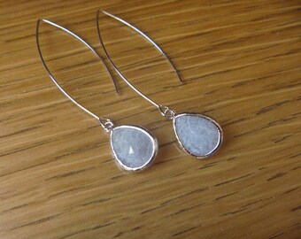 Silver Earrings: labradorite