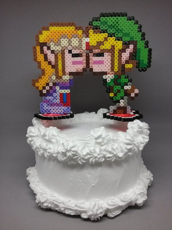 Link And Zelda Kissing Cake Toppers Gamer Wedding