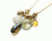 Items similar to Provo Necklace with Whisky Topaz Rutilated Quartz ...