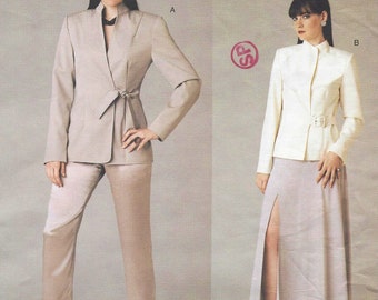 Womens Tie Front Jacket, Skirt & Tapered Pants OOP Vogue Sewing Pattern V2780 Size 8 10 12 Bust 31 1/2 to 34 UnCut NYNY The Collection