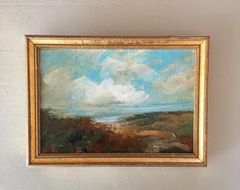 Landscape Painting- Framed- Small Painting - Original Painting- 6 x 8-1/2 approx. inch - including Frame - Collectible - Fine Art