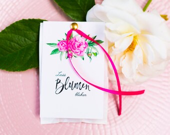 25 Cards for flower bags-let flowers bloom