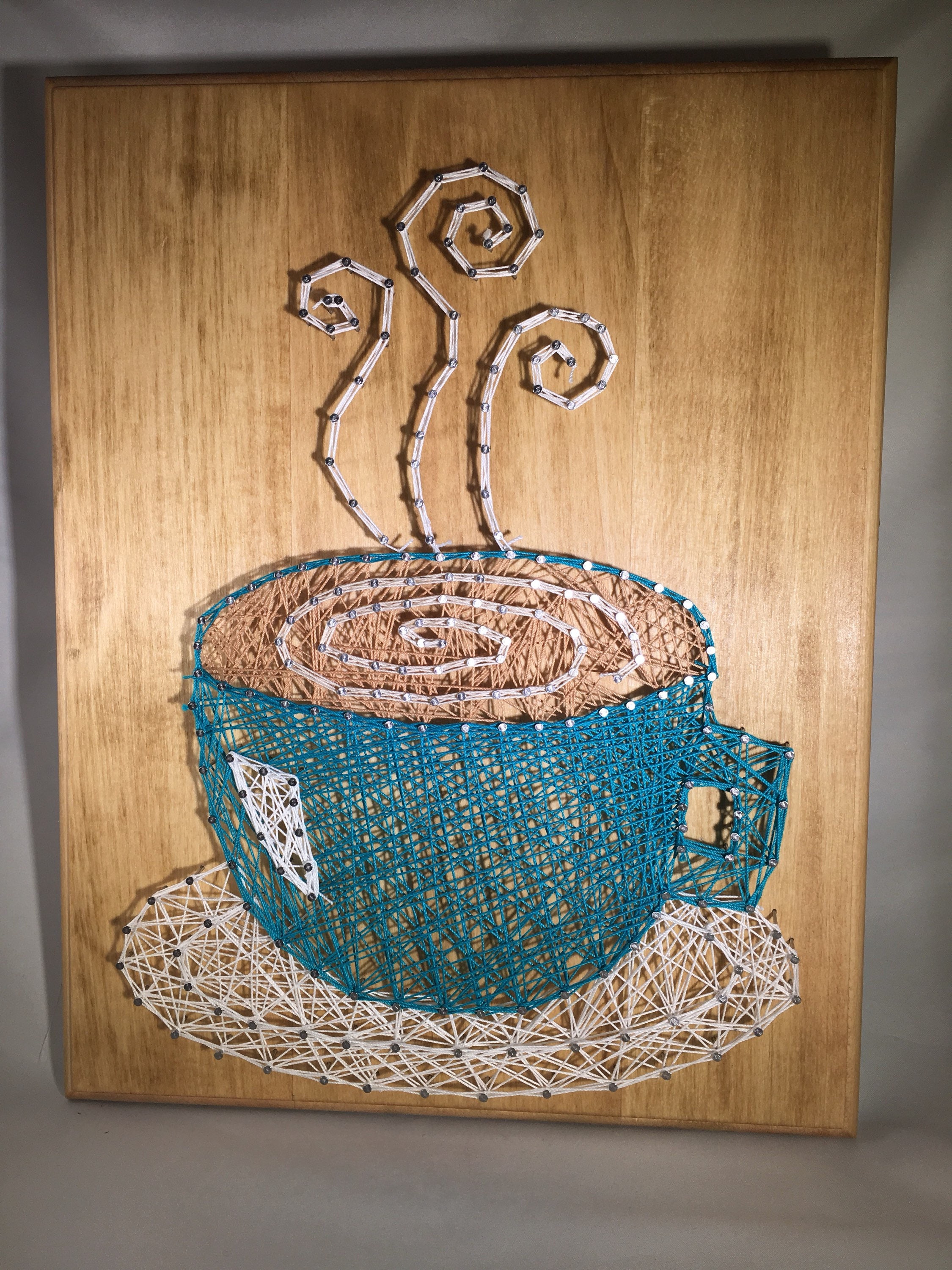 Coffee String Art Pattern and Instructions Only