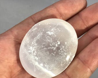 Selenite Palm Stone