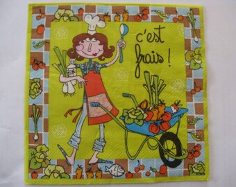 set of 2 paper napkins bon appétit, kitchen