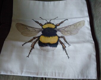 Yellow Bumble Bee cushion cover - Free postage