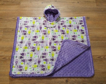 Hooded Car Seat Poncho - Jewel Owl