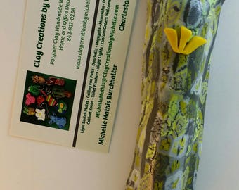 Mezuzah - Yellow, Grey, silver, pearl, and White (#267)