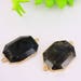 HOT 4-8Pcs 23x30mm Natural Black color spectrolite hexagon shape Connector beads,Gold plated pendant / necklace Jewelry Findings