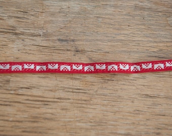 3 yards of Red Vintage Trim - 60s 70s New Old Stock Embroidered Dolls