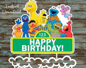 Printable Sesame Street Cake Topper, Sesame Street Birthday Party Decorations, Sesame Street Centerpieces, Sesame Street Party Supplies