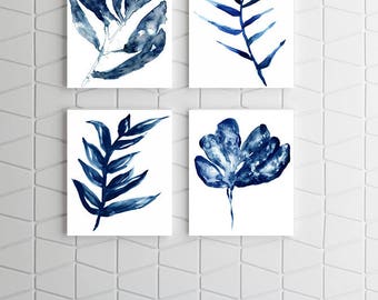 Blue botanical print | Etsy