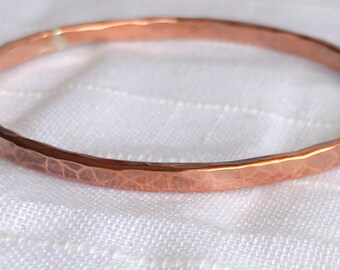 Copper Bangle Thick Hammered Copper Bangle