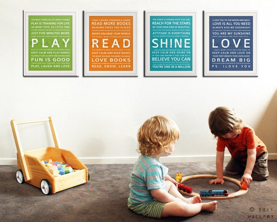 Typography Art Prints For Kids Playroom Wall Typography Art Prints For Kids Playroom Wall