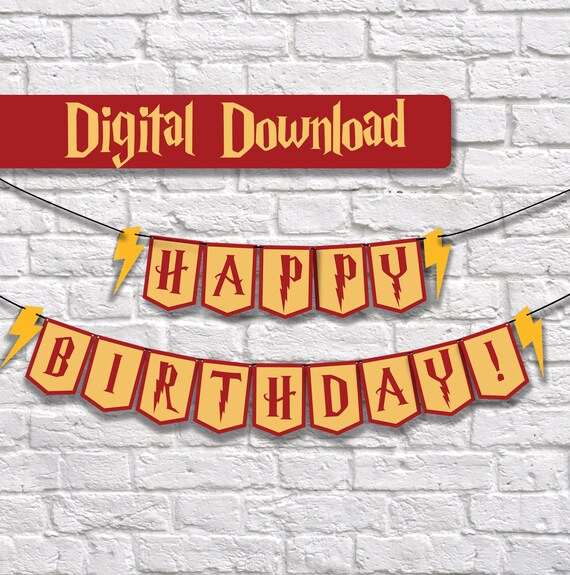 Harry Potter Birthday Harry Potter Birthday Banner Birthday
