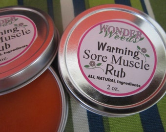 WARMING Sore Muscle Rub, Cayenne Pepper, Ginger, Eucalyptus, Peppermint, Organic Menthol