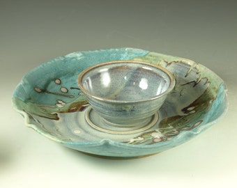 Chip and Dip set - Handmade stoneware pottery