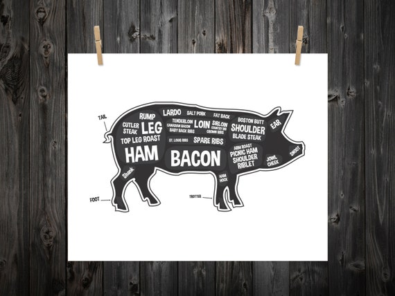 pig butcher diagram butcher print butcher chart pig cow butcher chart art
