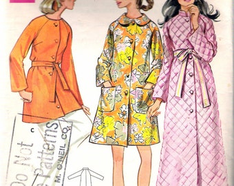 Vintage 1960's Butterick 5556 Robe Sewing Pattern Size 12 Bust 34"