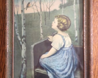 1920's print Bird Song by Simon Glucklich