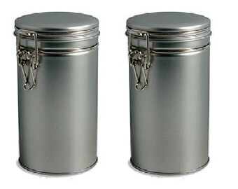 2 pcs Airtight Tea Coffee Tins with Latch
