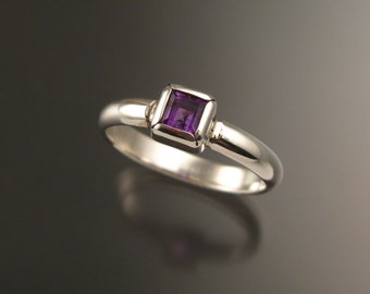 Amethyst ring Sterling Silver made to order in your size