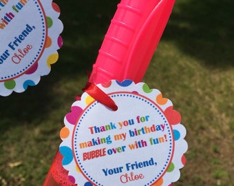 Bubble Birthday Favor Tags - Bubble Favors - Favor tag for bubbles