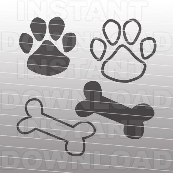 Download Paw Print SVG File-Dog Bone SVG-Dog Paw svg-Cutting