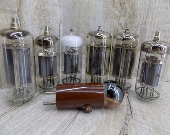 Large 7 oktal vacuum tubes Radio lamps Steampunk projects Vacuum tubes radio valves TV lamps Small Glass lamps crafts ideas Old lamp parts