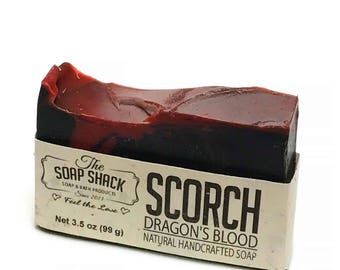 Dragons Blood Soap|Cold processed|Handmade Soap|Activated Charcoal|amber|sandalwood|myrrh and patchouli