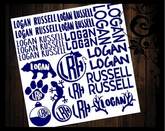 Boys monogram decal | Etsy