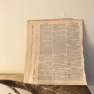 Old Dictionary Pages Not a Computer Print Large Format 107 yr old Antique Pack of 10 No illustrations Century Dictionary and Cycl