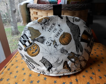 TEA COZY Small 2-3 cup pot size for Tea in Halloween print and Made in Maine