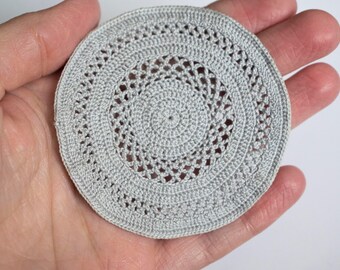 miniature doily, miniature rug, dollhouse doily, dollhouse rug, miniature crochet rug, light blue dollhouse accessory, dollhouse decor