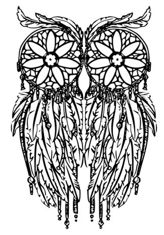 Download Owl DreamCatcher SVG.DXF.EPS