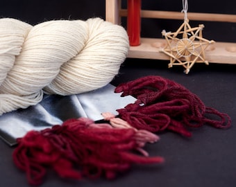 Natural Dye Kit - Lac scarlet red - organic wool - dyeing with plant extract