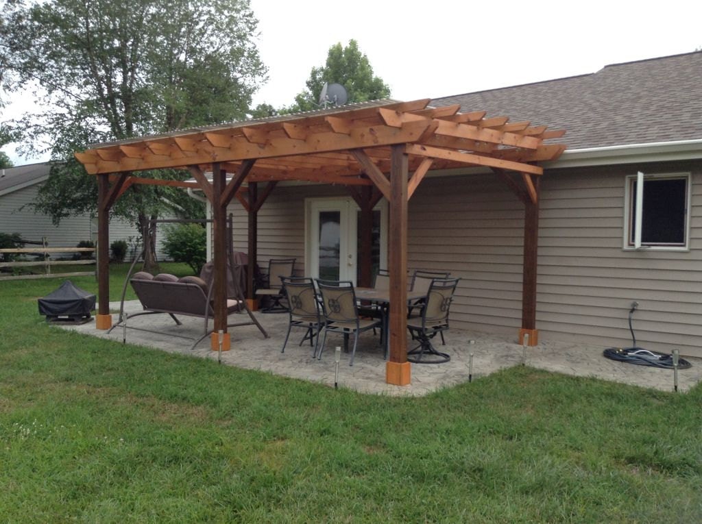 Covered Pergola Plans 12x20' Build DIY Outside Patio Wood