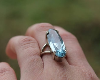 Ring Silver 925 and blue spinel