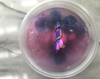 Unicorn Boba | 8oz unscented pom pom slime | Queenbunny . Slimes