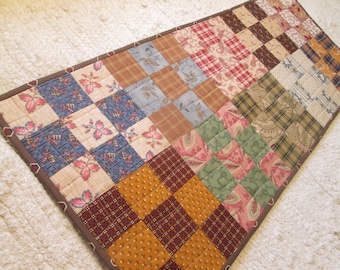 Quilted Rustic Primitive Country Americana Farmhouse Patchwork Table Runner