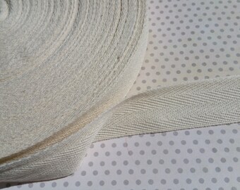 Cotton Twill Trim Tape Cream - Sewing Shipping Packaging - 1" Wide - 20 Yards