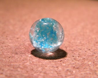 3 beads 12 mm - phorphorescente glass lampwork handmade hand-glow-turquoise-PE257-3