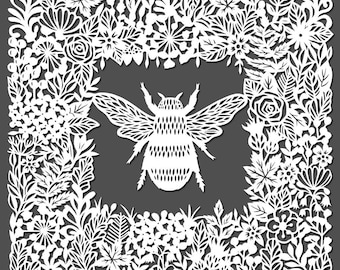 Bee - papercut - art