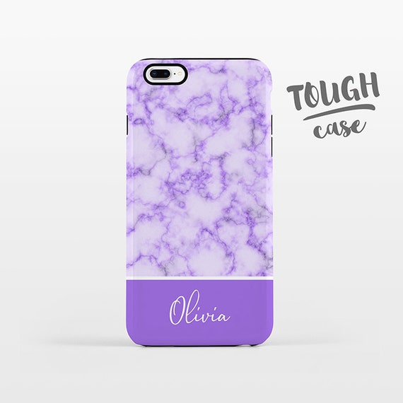 Purple Marble NAME Custom iPhone Case Personalized iPhone 8 Plus Case iPhone X Case iPhone 7 Case iPhone 6 Plus iPhone 6s Phone Case TOUGH