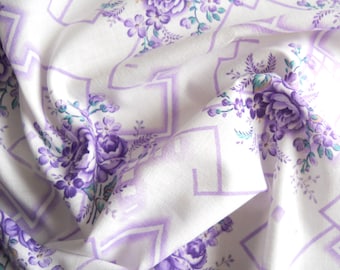 lilac floral fabric vintage french fabric antique 1930's floral fabric french floral fabric 177