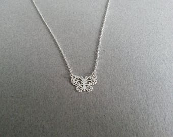 Butterfly 925 sterling silver necklace