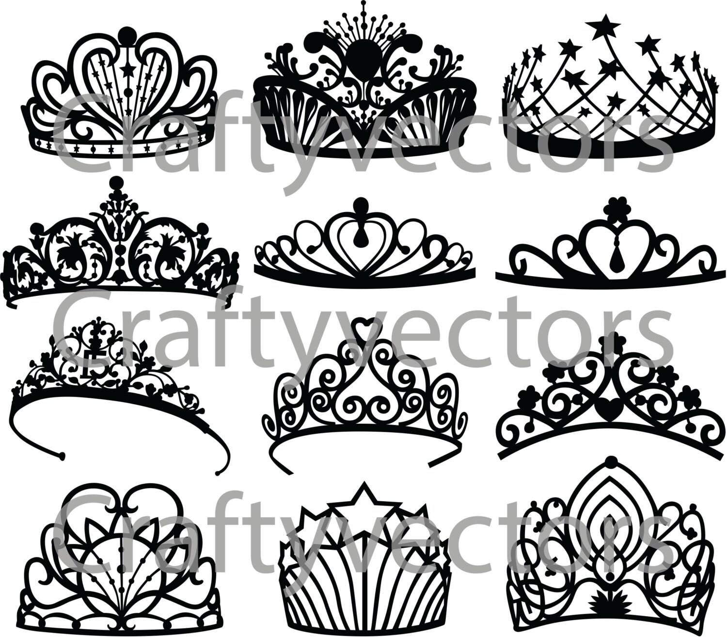 Crowns and Tiaras vector file