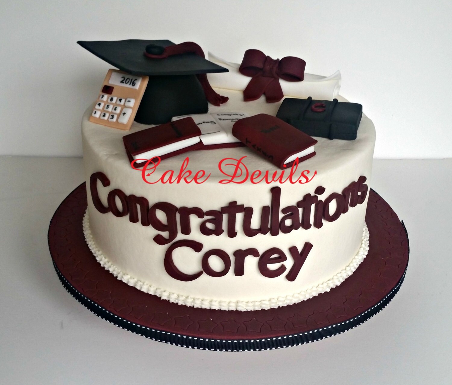 Graduation Cake Kit Fondant Graduation Toppers handmade