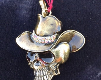 Vintage Skeleton Day Of The Dead Large Pendant